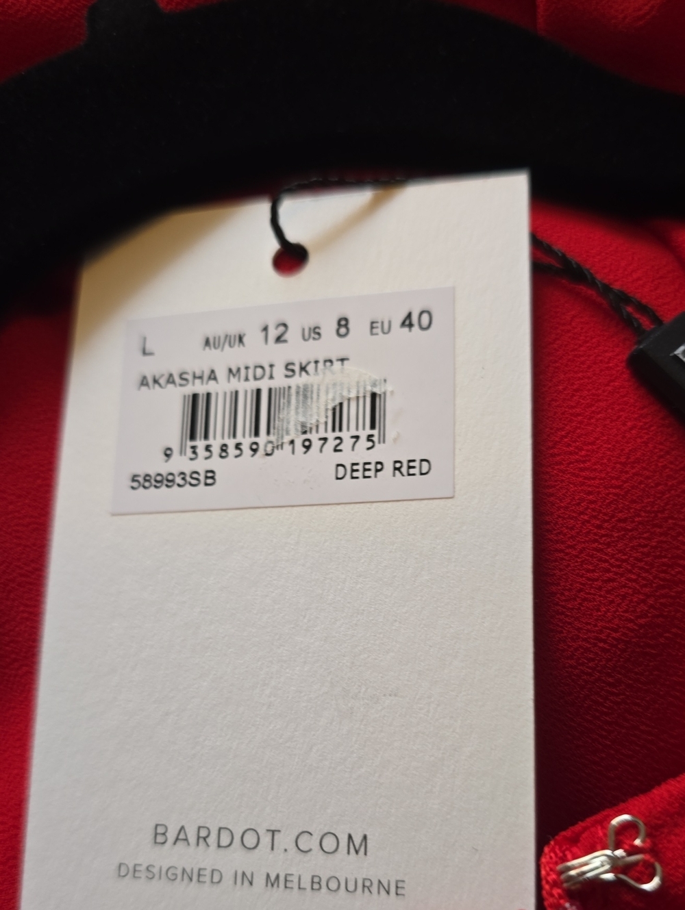 Bardot Red Ruffle-Front A-Line Skirt - Picture 7 of 8